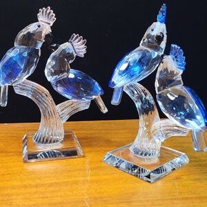 Crystal Parrot Figurine Set